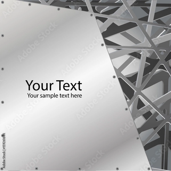 Obraz metallic grill with grate chrome edges Abstract.