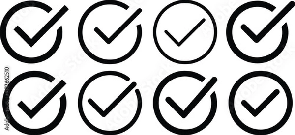 Obraz Green check mark tick icon isolated on transparent background