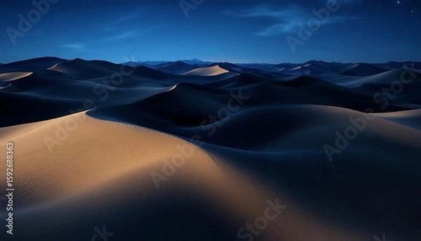 Obraz  abstract the dark blue desert background