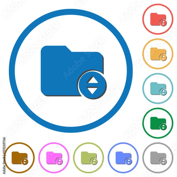 Fototapeta Change directory icons with shadows and outlines