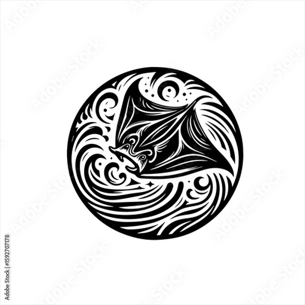 Fototapeta Manta ray isolated on white background