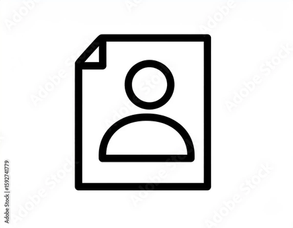 Obraz Simple icon of a document with a person profile