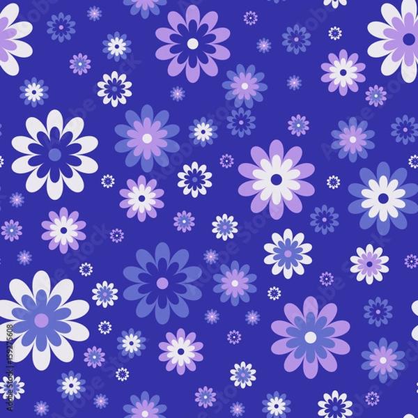 Obraz Seamless cute floral pattern. Vector background
