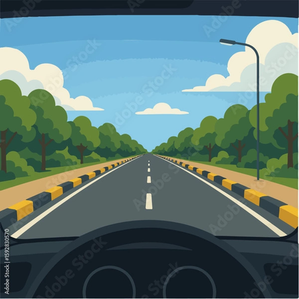 Fototapeta Drivings In On The Highway
