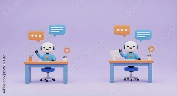 Fototapeta AI Customer Service: Chatbots & Automated Support