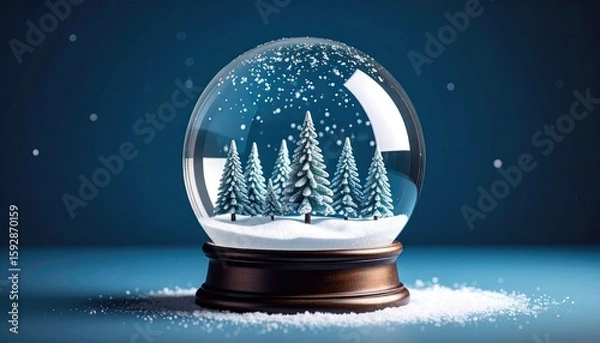 Obraz Christmas snow globe with trees