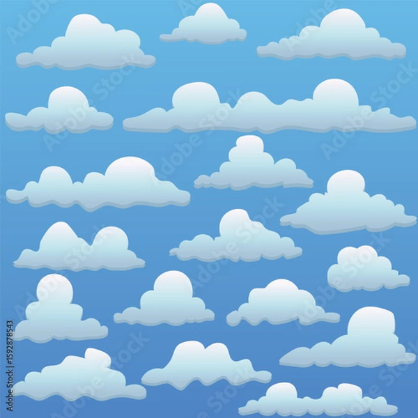 Obraz Сartoon clouds set
