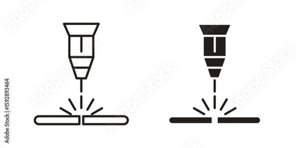 Obraz Laser machine icon. concept solid and line style in black. EPS 10