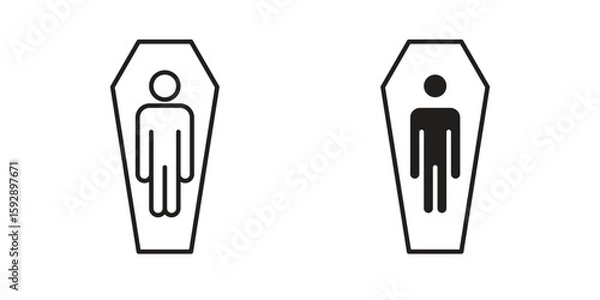 Obraz Dead icon. concept solid and line style in black. EPS 10