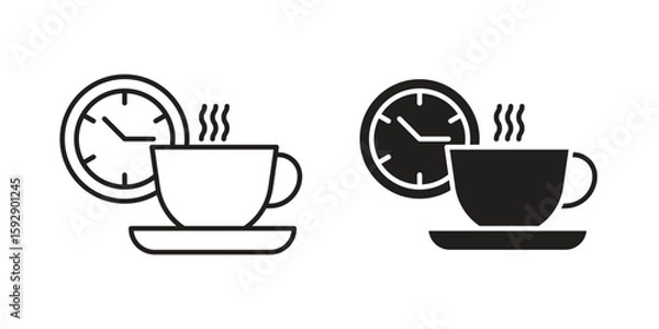 Obraz Break icon. concept solid and line style in black. EPS 10