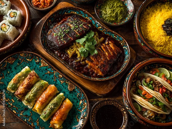 Obraz 異国情緒あふれる美食のテーブル
