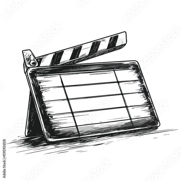 Obraz Clapperboard Sketch on White Background