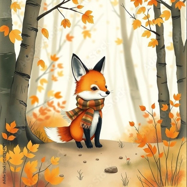 Obraz fox in the autumn