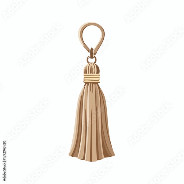 Obraz Curtain tieback – Rope-style tieback holding curtain neatly to the side.
