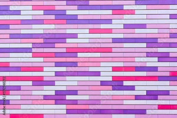 Obraz Pastel brick wall texture background pink purple white seamless pattern design art