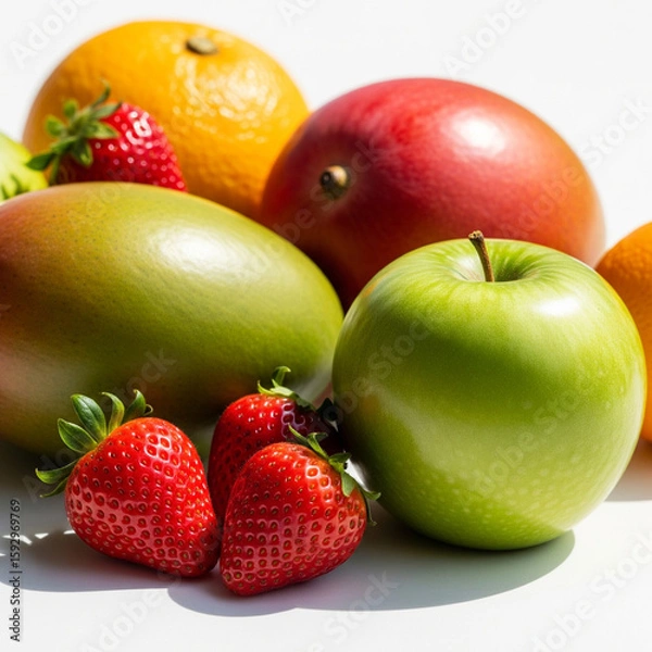 Obraz fruits on white background
