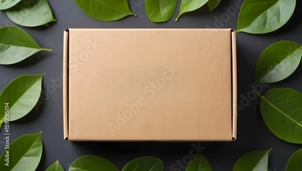 Fototapeta Kratof atatoamo subscription box unboxing review with green leaves background product shot