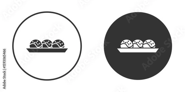 Obraz Takoyaki icon. Black filled vector illustration. vector logo template