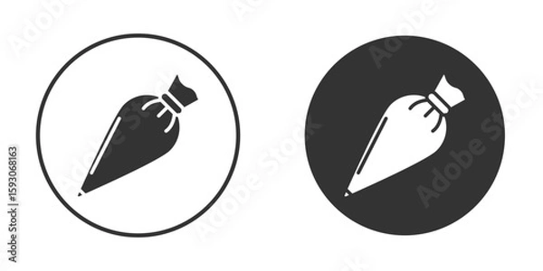 Obraz Pastry bag icon. Black filled vector illustration. vector logo template