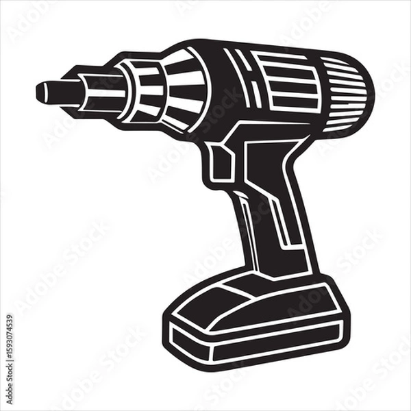 Fototapeta cordless drill silhouette icon