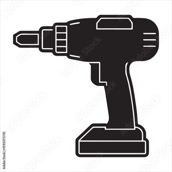 Fototapeta cordless drill silhouette icon