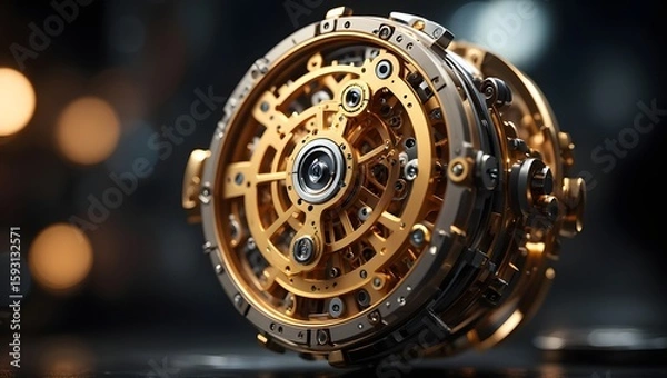 Fototapeta Discover the intricate beauty of a mechanical watch movement close up macro photography