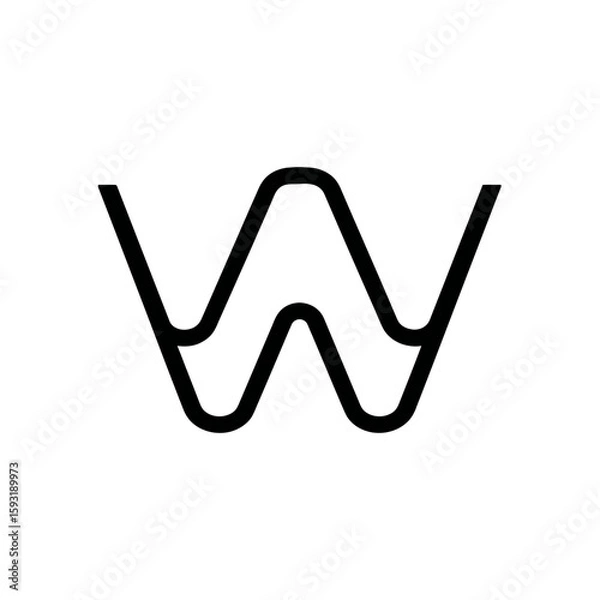 Obraz Abstract letter w forms pattern graphic simple white background