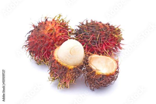 Obraz Rotten rambutan isolated on white background
