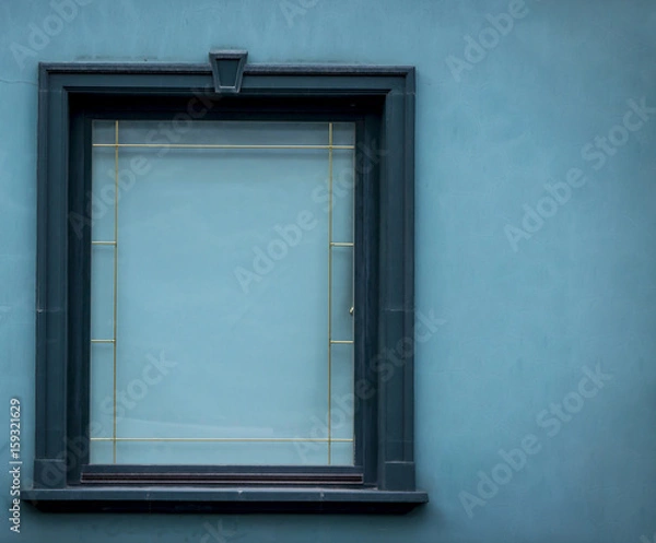 Obraz Closed Green Window With Green Frame