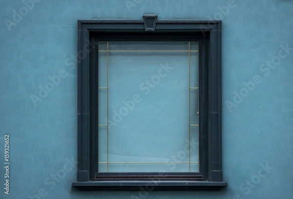 Obraz Closed Green Window With Green Wall