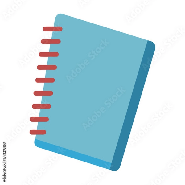 Obraz Simple blue spiral notebook with red binding