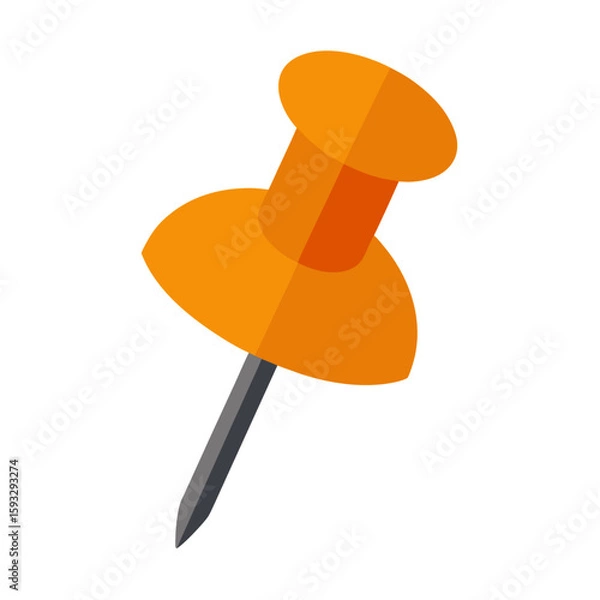 Obraz Orange push pin icon isolated on white background