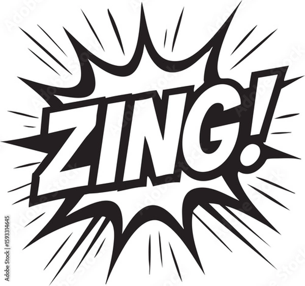 Fototapeta Bold 'Zing!' Pop Art Explosion Dynamic Comic Book Style Vector Graphic for Impactful Design