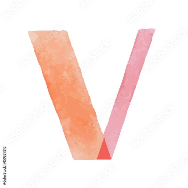 Fototapeta Watercolor aquarelle font type handwritten hand draw abc alphabet letters