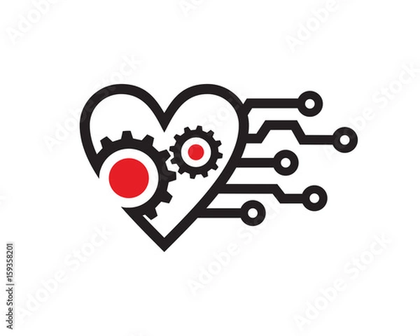 Obraz Love Machine Logo Template Design Vector, Emblem, Design Concept, Creative Symbol, Icon