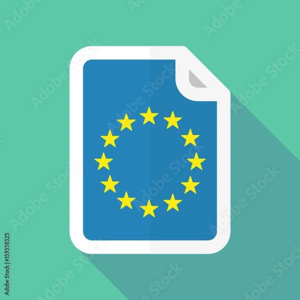 Obraz Long shadow document with  the EU flag stars