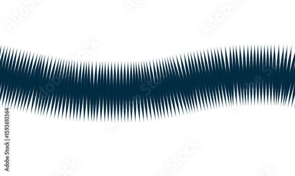 Fototapeta Abstract Curved Line of Repetitive Sharp Black Spikes on White Background for Modern Overlay, Border, or Decorative Graphic Design