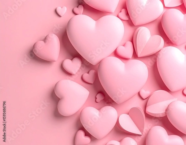Obraz Pink hearts on a pink background (1)