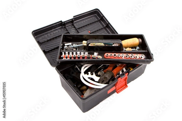 Fototapeta Toolbox isolated on white background