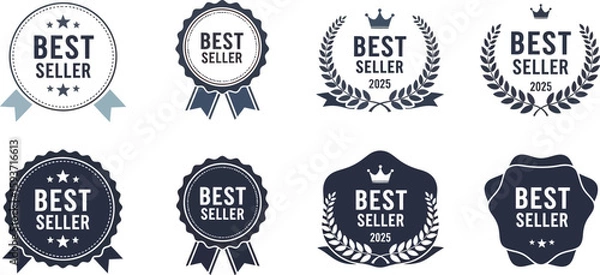 Fototapeta Collection of best seller badges with different designs and shapes