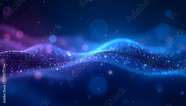 Fototapeta Quantum Blue Tech Grid Dynamic Gradient Matrix