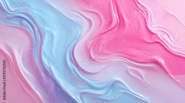 Fototapeta Colorful Fluid Surface with Soft Swirls of Pink and Blue Tones