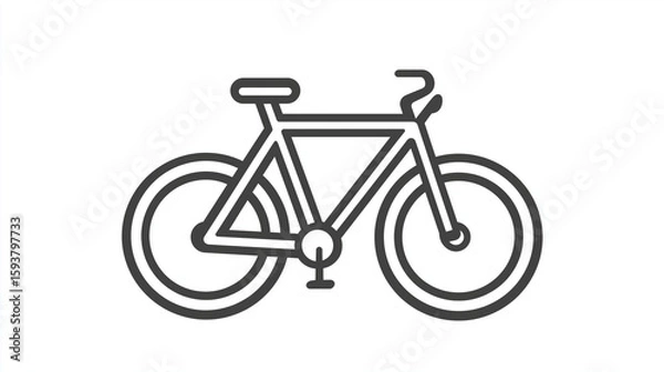 Fototapeta Transportation Icon - Bicycle with Pedal & Handlebar Outline