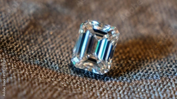 Obraz Close-up of a radiant emerald cut diamond