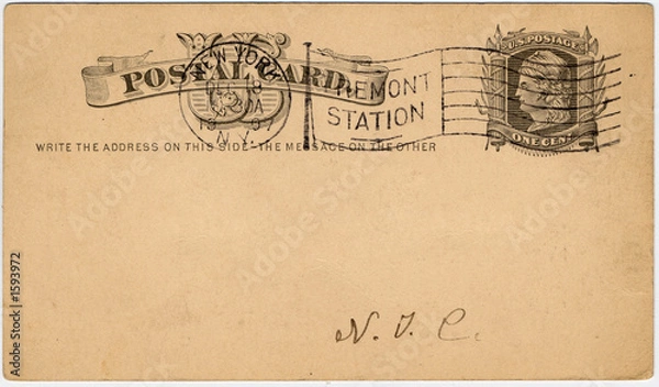 Obraz one cent us postcard c