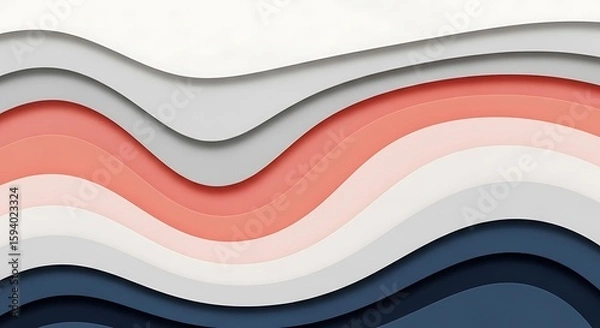 Fototapeta Abstract Waves of Color: A Layered Design