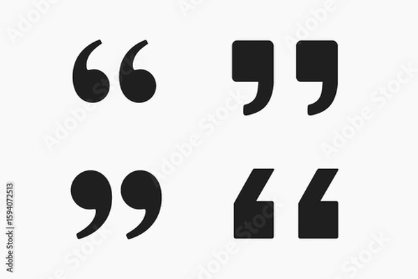 Fototapeta Quotation marks. Round icons with color gradients