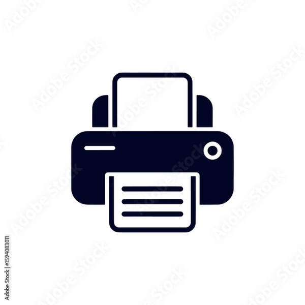 Fototapeta Simple Navy Printer Icon for Digital Design and User Interfaces a Symbol of Technology and Office Equipment