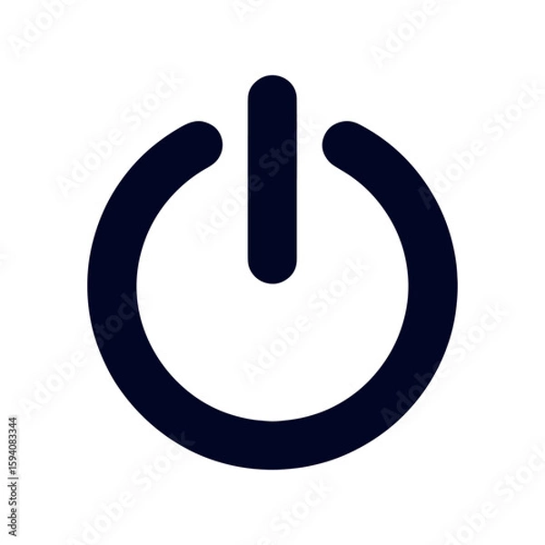 Fototapeta Simple Power Button Icon Design for Technology and User Interface Applications Power Symbol with Clean and Modern Aesthetic