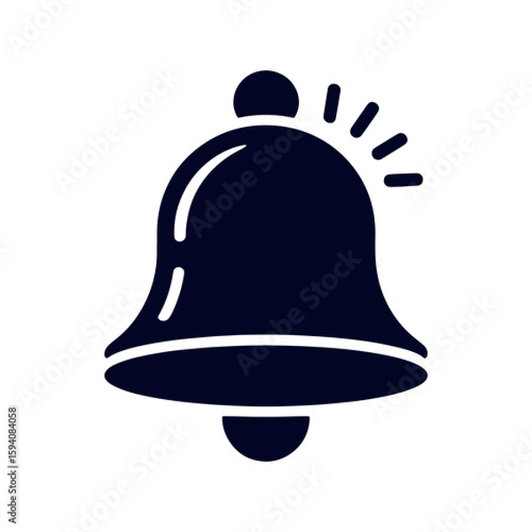 Fototapeta Ringing Bell Icon A Symbol of Notification and Alerts Representing Reminders and Important Communication in a Simple Design